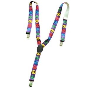 Vintage 90s does 60s Peace & Love Woodstock Groovy Hippie Suspenders Rock 70s